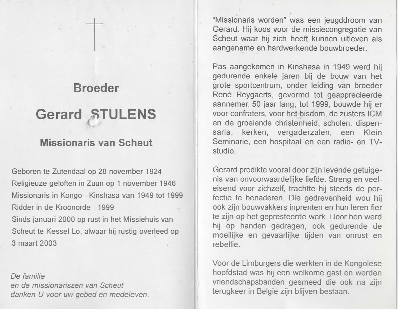 bidprentje Stulens Gerard.